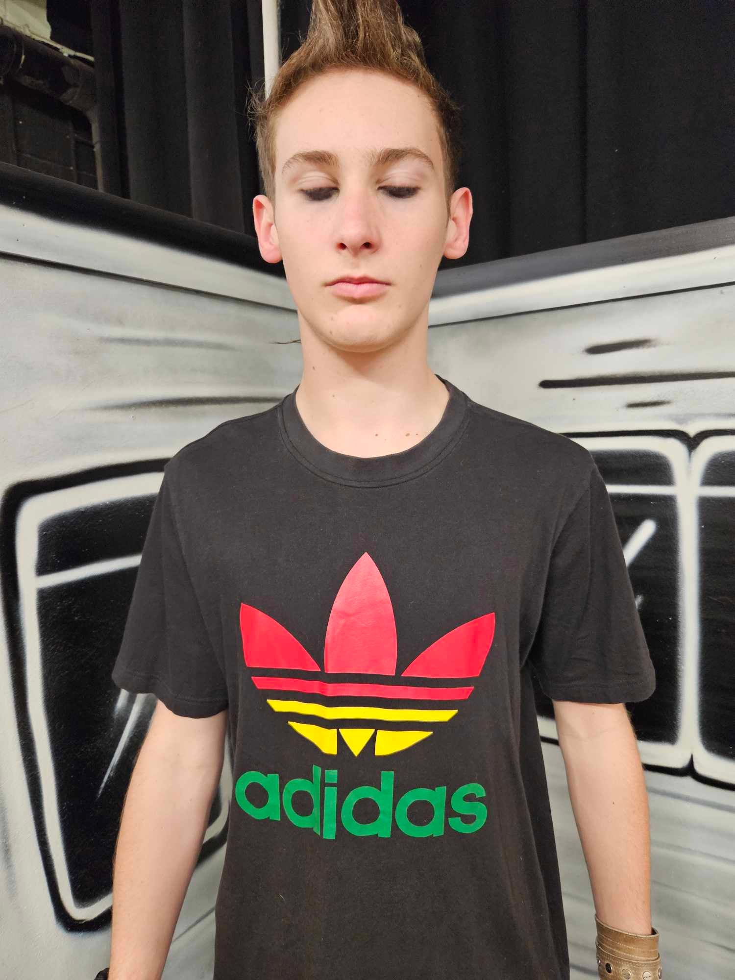 Adidas Rasta T shirt 2nd hand Size Approx Medium Bad Habit Records